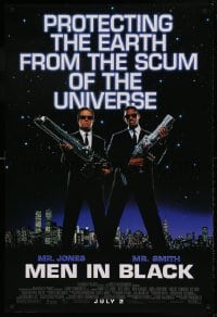 8c620 MEN IN BLACK advance DS 1sh 1997 Will Smith & Tommy Lee Jones protecting the Earth!