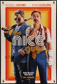8c657 NICE GUYS teaser DS 1sh 2016 great image of Ryan Gosling and Russell Crowe with shotgun!