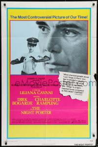 8c658 NIGHT PORTER 1sh 1974 Il Portiere di notte, Bogarde, topless Charlotte Rampling in Nazi hat!