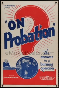 8c663 ON PROBATION 1sh R1940s Monte Blue, Lucile Browne, the answer to a burning question!