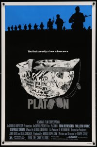 8c691 PLATOON 1sh 1986 Oliver Stone, Vietnam classic, the first casualty of war is Innocence!