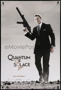 8c705 QUANTUM OF SOLACE teaser DS 1sh 2008 Daniel Craig as Bond with silenced H&K UMP submachine gun!