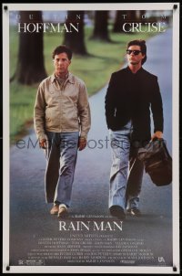 8c711 RAIN MAN 1sh 1988 Tom Cruise & autistic Dustin Hoffman, directed by Barry Levinson!