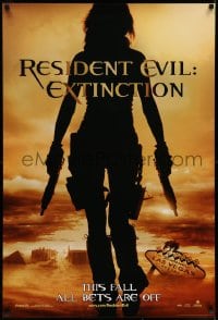 8c728 RESIDENT EVIL: EXTINCTION teaser DS 1sh 2007 sexy Milla Jovovich in zombie killing action!
