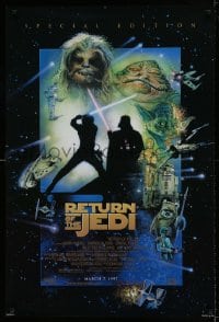 8c735 RETURN OF THE JEDI style D advance 1sh R1997 George Lucas classic, montage art by Drew Struzan!