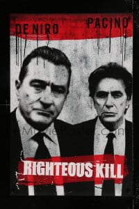 8c744 RIGHTEOUS KILL teaser DS 1sh 2008 cool image of Robert De Niro & Al Pacino w/ silenced gun!