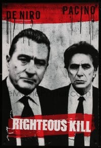 8c743 RIGHTEOUS KILL teaser 1sh 2008 cool image of Robert De Niro & Al Pacino w/ silenced gun!
