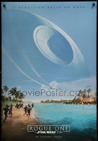 8c760 ROGUE ONE int'l teaser DS 1sh 2016 Star Wars, image of Death Star and battle!