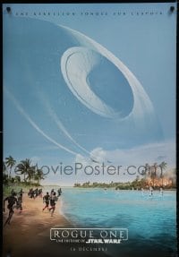 8c759 ROGUE ONE int'l French language teaser DS 1sh 2016 Star Wars, image of Death Star and battle!