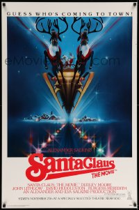 8c771 SANTA CLAUS THE MOVIE advance 1sh 1985 Bob Peak art of Santa & his reindeer sleigh!