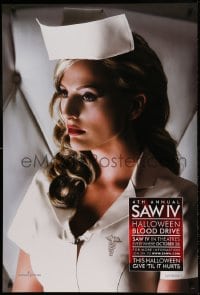 8c777 SAW IV 1sh 2007 Tobin Bell, Halloween blood drive, great profile image of sexy nurse!