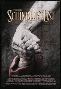 8c779 SCHINDLER'S LIST DS 1sh 1993 Steven Spielberg World War II classic, Best Picture!