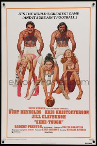 8c783 SEMI-TOUGH 1sh 1977 Burt Reynolds, Kris Kristofferson, sexy girls & football art by McGinnis!