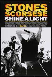 8c792 SHINE A LIGHT advance DS 1sh 2008 Scorsese's Rolling Stones documentary, cool b/w image!