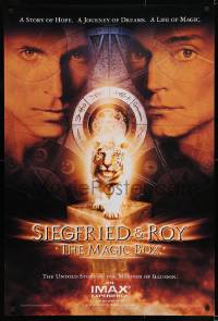 8c799 SIEGFRIED & ROY THE MAGIC BOX teaser DS 1sh 1999 cool image of magicians w/white lions!