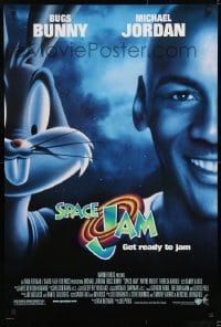 8c820 SPACE JAM DS 1sh 1996 Michael Jordan & Bugs Bunny in outer space!