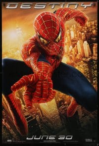 8c831 SPIDER-MAN 2 teaser 1sh 2004 great image of Tobey Maguire in the title role, Destiny!