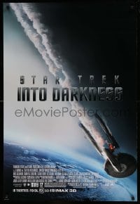 8c851 STAR TREK INTO DARKNESS advance DS 1sh 2013 Peter Weller, cool image of crashing starship!