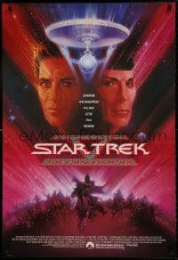 8c854 STAR TREK V 1sh 1989 The Final Frontier, art of William Shatner & Leonard Nimoy by Bob Peak!