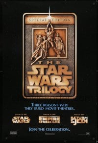 8c868 STAR WARS TRILOGY DS 1sh 1997 George Lucas, Empire Strikes Back, Return of the Jedi!