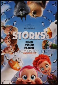 8c873 STORKS advance DS 1sh 2016 Stoller & Sweetland, voices of Andy Samburg and Aniston, wacky!