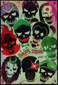 8c884 SUICIDE SQUAD teaser DS 1sh 2016 Smith, Leto as the Joker, Robbie, Kinnaman, cool art!