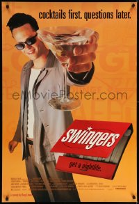 8c889 SWINGERS 1sh 1996 partying Vince Vaughn with giant martini, directed by Doug Liman!