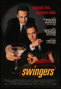 8c890 SWINGERS 1sh 1996 Vince Vaughn & Jon Favreau, sexy Heather Graham, cocktails first, reviews!