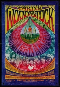 8c894 TAKING WOODSTOCK advance DS 1sh 2009 Ang Lee, cool psychedelic design & art!