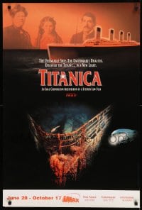 8c918 TITANICA 24x36 1sh 1992 Leonard Nimoy narrates, cool image of ship's bow at depth!