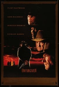 8c944 UNFORGIVEN DS 1sh 1992 gunslinger Clint Eastwood, Gene Hackman, Morgan Freeman, Harris!