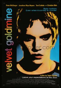 8c951 VELVET GOLDMINE 1sh 1998 close-up of glam rocker Jonathan Rhys Meyers!