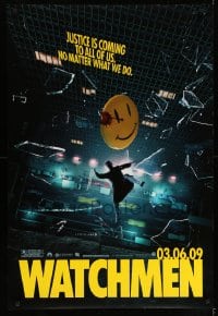 8c966 WATCHMEN teaser DS 1sh 2009 Zack Snyder, Billy Crudup, Jackie Earle Haley, justice is coming!