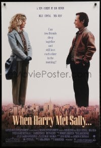 8c971 WHEN HARRY MET SALLY 1sh 1989 giant Billy Crystal & sexy Meg Ryan over New York City!