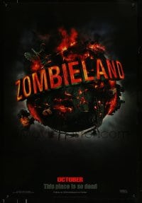 8c998 ZOMBIELAND teaser 1sh 2009 Harrelson, Eisenberg, this place is so dead, wild image of Earth!