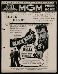 8d050 BLACK HAND English pressbook 1950 great art of Gene Kelly, he's one man against the Black Hand, watch out!
