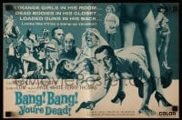 8d035 BANG BANG YOU'RE DEAD pressbook 1966 wacky art of Tony Randall crouching between sexy legs!