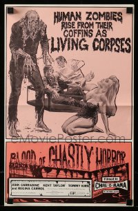 8d055 BLOOD OF GHASTLY HORROR pressbook 1972 John Carradine, wild horror artwork by Gray Morrow!