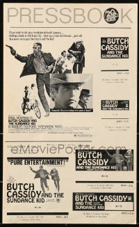 8d074 BUTCH CASSIDY & THE SUNDANCE KID pressbook 1969 Paul Newman & Katharine Ross on bicycle!