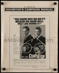 8d101 COMPULSION pressbook 1959 crazy Stockwell & Dillman try to commit the perfect murder!