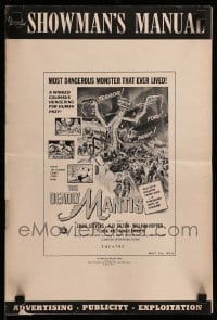 8d110 DEADLY MANTIS pressbook 1957 Universal horror, classic art of giant rampaging insect!