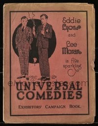 8d131 EDDIE LYONS & LEE MORAN UNIVERSAL COMEDIES pressbook 1920 poster art for 5 comedy shorts!