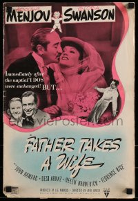 8d138 FATHER TAKES A WIFE die-cut pressbook 1941 great images of Gloria Swanson & Adolphe Menjou!