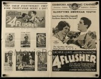 8d149 FOURFLUSHER pressbook 1928 George J. Lewis is accidentally loaned $10,000 & spends it all!