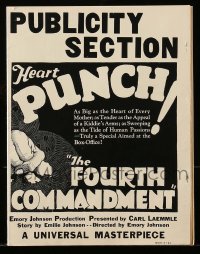 8d150 FOURTH COMMANDMENT pressbook supplement 1926 evils of drinking, youth knows no commandment!