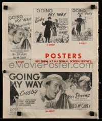 8d173 GOING MY WAY pressbook 1944 Bing Crosby, Rise Stevens, Barry Fitzgerald, Leo McCarey classic!