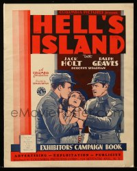 8d194 HELL'S ISLAND pressbook 1930 art of Jack Holt, Ralph Graves & Dorothy Sebastian!