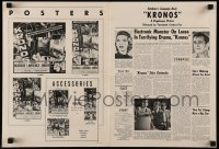 8d241 KRONOS pressbook 1957 horrifying world-destroying monster, conqueror of the universe!