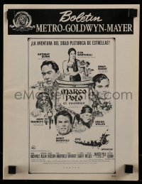 8d273 MARCO THE MAGNIFICENT Mexican pressbook 1967 Orson Welles, Anthony Quinn, star-studded adventure!