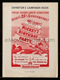 8d283 MICKEY'S BIRTHDAY PARTY pressbook 1953 Walt Disney, featuring 6 all-time cartoon favorites!